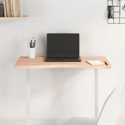 vidaXL skrivebordsplade 80x(36-40)x2,5 cm massivt bøgetræ
