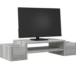 vidaXL skærmholder med opbevaring 70x27x15 cm konstrueret træ