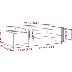 vidaXL skærmholder med opbevaring 70x27x15 cm konstrueret træ
