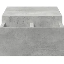 vidaXL skærmholder med opbevaring 70x27x15 cm konstrueret træ betongrå