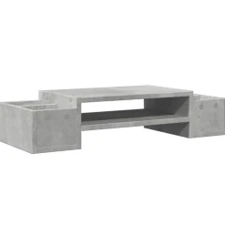 vidaXL skærmholder med opbevaring 70x27x15 cm konstrueret træ betongrå