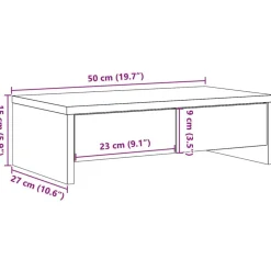 vidaXL skærmholder med skuffer 50x27x15 cm konstrueret træ grå sonoma