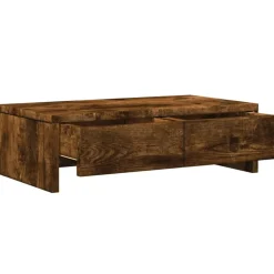 vidaXL skærmholder med skuffer 50x27x15 cm konstrueret træ røget eg