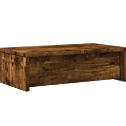 vidaXL skærmholder med skuffer 50x27x15 cm konstrueret træ røget eg
