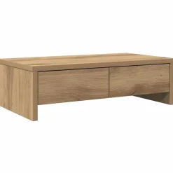vidaXL skærmholder med skuffer 50x27x15 cm konstrueret træ kunsteg