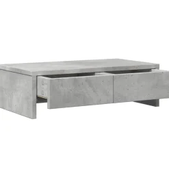 vidaXL skærmholder med skuffer 50x27x15 cm konstrueret træ betongrå