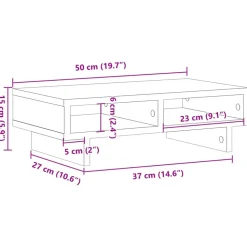 vidaXL skærmholder 50x27x15 cm konstrueret træ grå sonoma