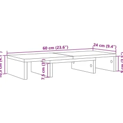 vidaXL skærmholder 60x24x10,5 cm konstrueret træ kunsteg