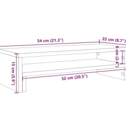 vidaXL skærmholder 54x22x15 cm konstrueret træ betongrå