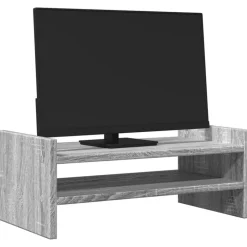 vidaXL skærmholder 50x27x20 cm konstrueret træ grå sonoma