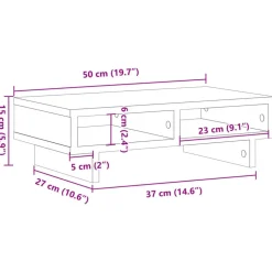 vidaXL skærmholder 50x27x15 cm konstrueret træ betongrå