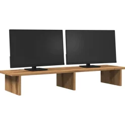 vidaXL skærmholder 100x27x15 cm konstrueret træ kunsteg