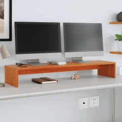 vidaXL skærmholder 100x27x15 cm massivt fyrretræ gyldenbrun