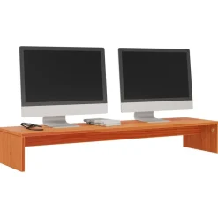 vidaXL skærmholder 100x27x15 cm massivt fyrretræ gyldenbrun