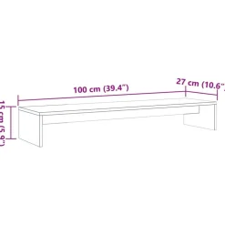 vidaXL skærmholder 100x27x15 cm massivt fyrretræ gyldenbrun