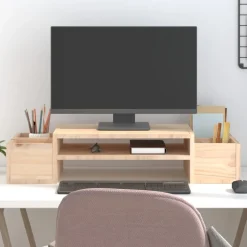 vidaXL skærmholder 70x27,5x15 cm massivt fyrretræ