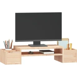 vidaXL skærmholder 70x27,5x15 cm massivt fyrretræ