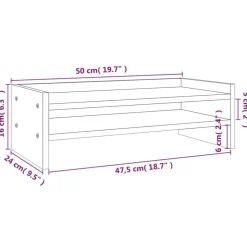 vidaXL skærmholder 50x24x16 cm massivt fyrretræ