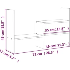 vidaXL skærmholder (39-72)x17x43 cm massivt fyrretræ