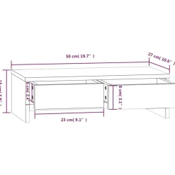 vidaXL skærmholder 50x27x15 cm massivt fyrretræ