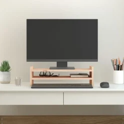 vidaXL skærmholder 50x27x15 cm massivt fyrretræ