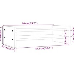 vidaXL skærmholder 50x27x15 cm massivt fyrretræ