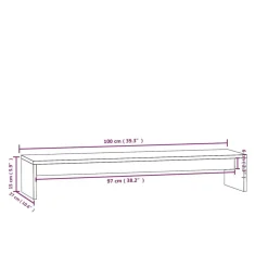 vidaXL skærmholder 100x27x15 cm massivt fyrretræ