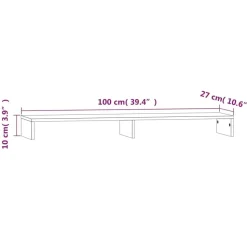 vidaXL skærmholder 100x27x10 cm massivt fyrretræ