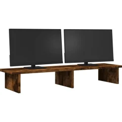 vidaXL skærmstander 100x27x15 cm konstrueret træ røget egetræsfarve