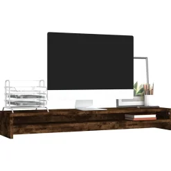 vidaXL skærmstander 100x24x13 cm konstrueret træ røget egetræsfarve