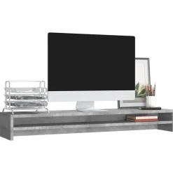 vidaXL skærmstander 100x24x13 cm konstrueret træ betongrå