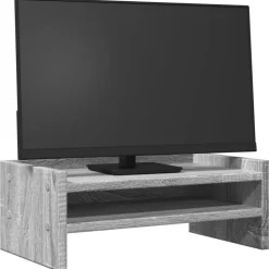 vidaXL skærmstander 42x24x16 cm konstrueret træ grå sonoma-eg
