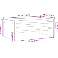 vidaXL skærmstander 42x24x16 cm konstrueret træ grå sonoma-eg