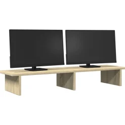vidaXL skærmstander 100x27x15 cm konstrueret træ sonoma-eg