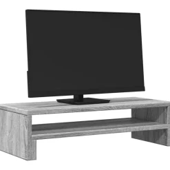 vidaXL skærmstander 54x22x15 cm konstrueret træ grå sonoma-eg