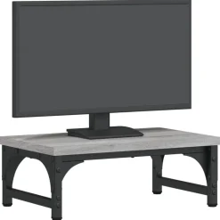 vidaXL skærmstander 37x23x14 cm konstrueret træ grå sonoma-eg