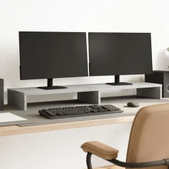 vidaXL skærmstander 100x27x10 cm konstrueret træ betongrå