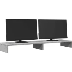 vidaXL skærmstander 100x27x10 cm konstrueret træ betongrå