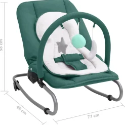 vidaXL skråstol til baby stål grøn