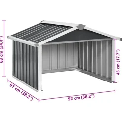 vidaXL skur til robotplæneklipper 92x97x63 cm galvaniseret stål grå