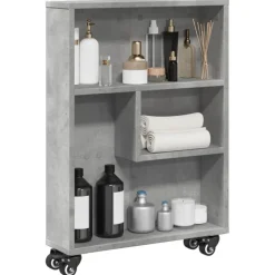 vidaXL smal opbevaringsvogn 48x13x68 cm konstrueret træ betongrå