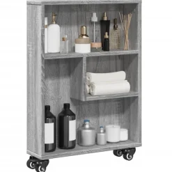 vidaXL smal opbevaringsvogn 48x13x68 cm konstrueret træ grå sonoma-eg