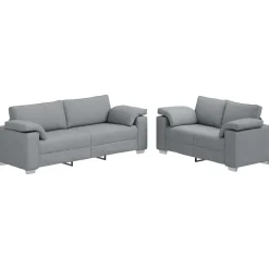 vidaXL Sofa 2 pcs Lysegrå 219 x 80 x 82 cm Stof