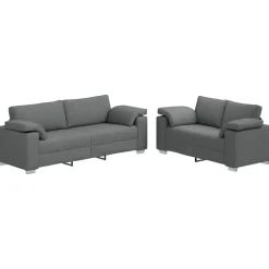 vidaXL Sofa 2 pcs Mørkegrå 219 x 80 x 82 cm Stof