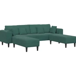 vidaXL Sofa 3 pcs Mørkegrøn 250 x 188 x 76 cm Fløjl