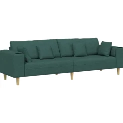 vidaXL Sofa med pude Mørkegrøn 250 x 77 x 76 cm Stof