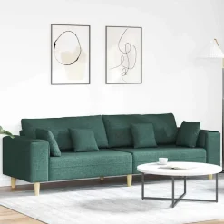 vidaXL Sofa med pude Mørkegrøn 250 x 77 x 76 cm Stof