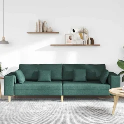 vidaXL Sofa med pude Mørkegrøn 250 x 77 x 76 cm Stof