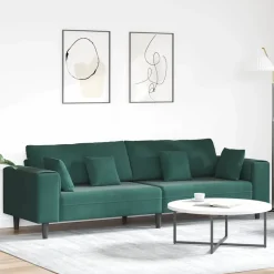 vidaXL Sofa Mørkegrøn 250 x 77 x 76 cm Fløjl