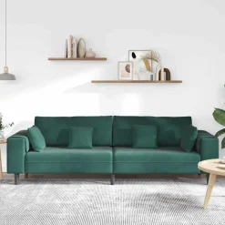 vidaXL Sofa Mørkegrøn 250 x 77 x 76 cm Fløjl